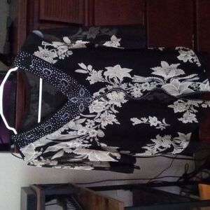 Dressy Black and Taupe-Grey Blouse